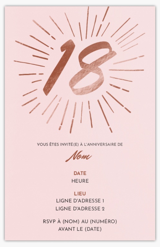 Aperçu du graphisme pour Galerie de modèles : invitations d’anniversaire adulte pour chic, Non pliées 18.2 x 11.7 cm