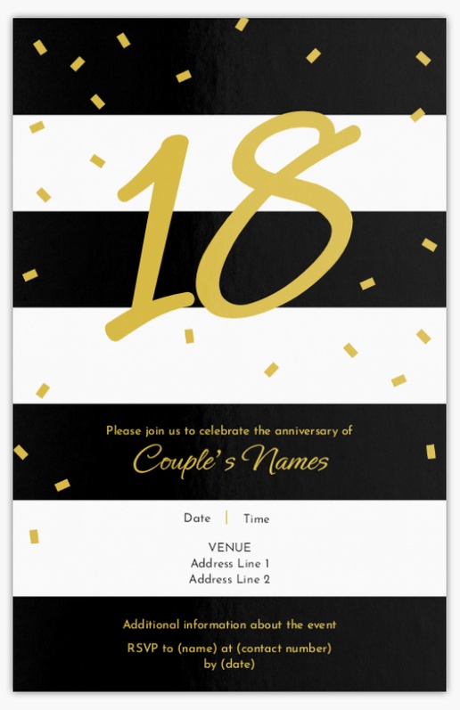 Design Preview for Adult Birthday Invitations, Flat 21.6 x 13.9 cm