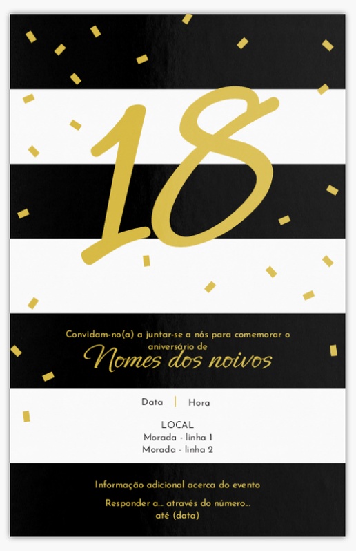 Pré-visualização do design de Convites de aniversário de adultos, Sem dobra 21,6 x 13,9 cm