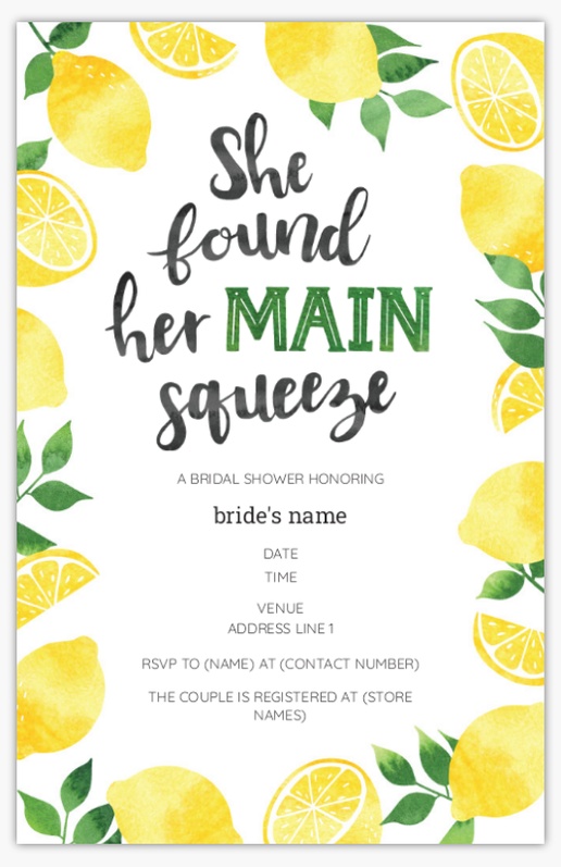 A lemons lemons and greenery white yellow design for Bridal Shower