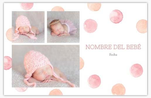 Un lunares rosas ducha de bebé diseño blanco gris para Tipo con 3 imágenes