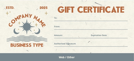 Design Preview for Design Gallery: Gift Certificates