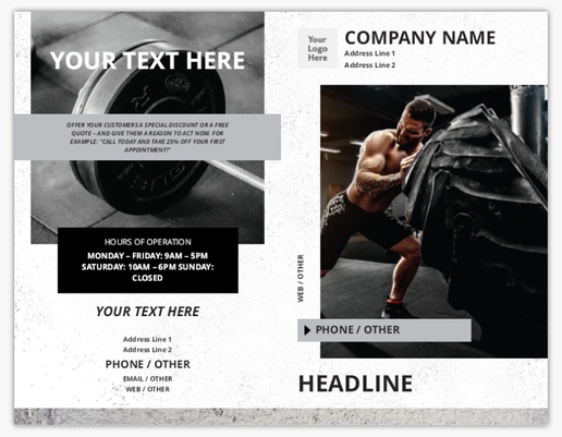 Design Preview for Sports & Fitness Custom Menus Templates, Bi-Fold Menu