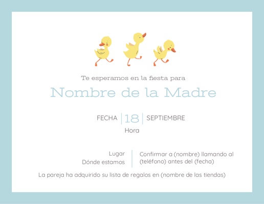 Vista previa del diseño de Invitaciones para baby shower, 13,9 x 10,7 cm