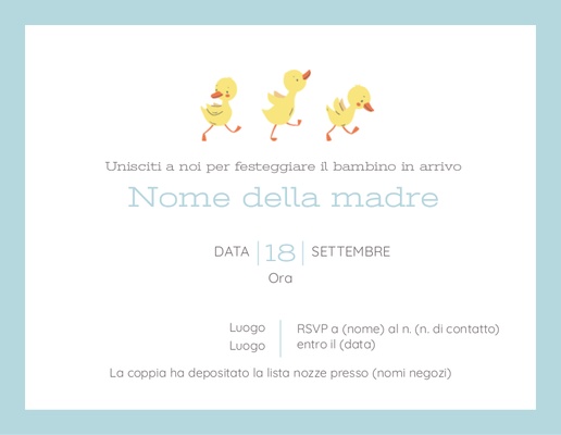 Anteprima design per inviti per baby shower, 13,9 x 10,7 cm