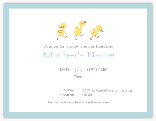 A baby duck birth announcement ducks white gray design for Theme