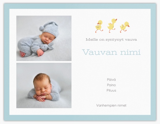 Mallin esikatselu Mallivalikoima: Valokuvakollaasi Vauvakortti, 13,9 x 10,7 cm