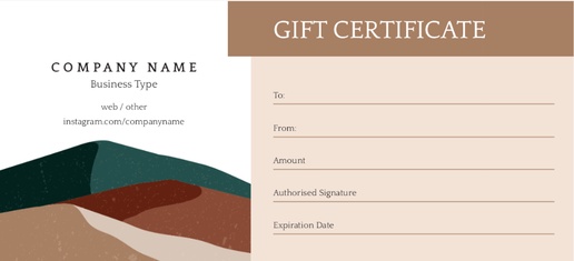 Design Preview for Travel & Accommodation Gift Certificates Templates