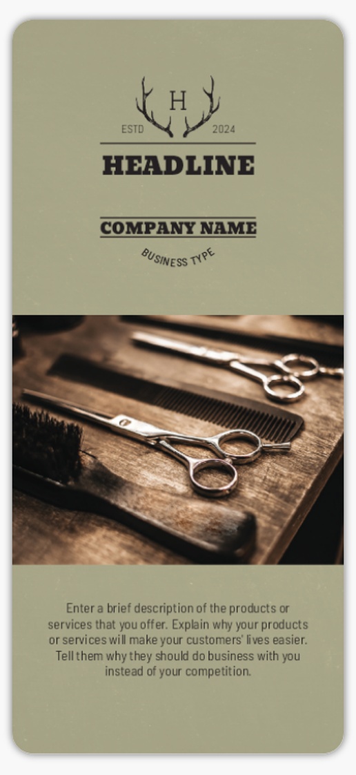 A grooming barber brown gray design for Modern & Simple