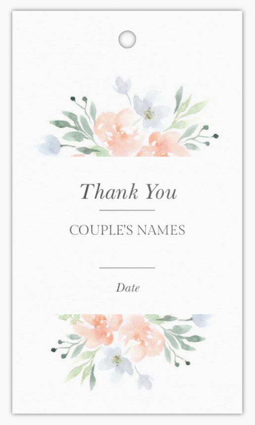 A wedding thank you watercolor floral white gray design for General Party