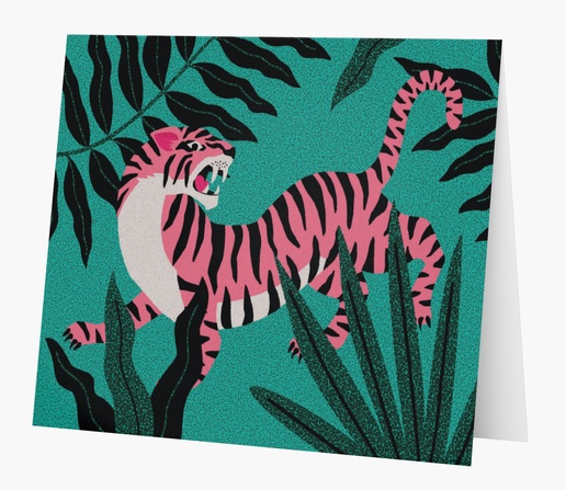 Un selva tigre atrevido diseño rosa verde