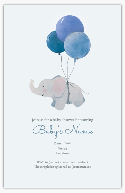 Design Preview for Baby Shower Invitations , 4.6” x 7.2” Flat