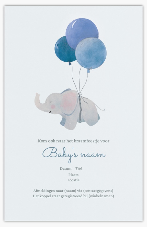 Voorvertoning ontwerp voor Uitnodigingen voor een babyshower, 18.2 x 11.7 cm