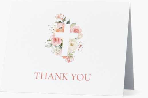A thank you baby girl baptism white pink design for Floral