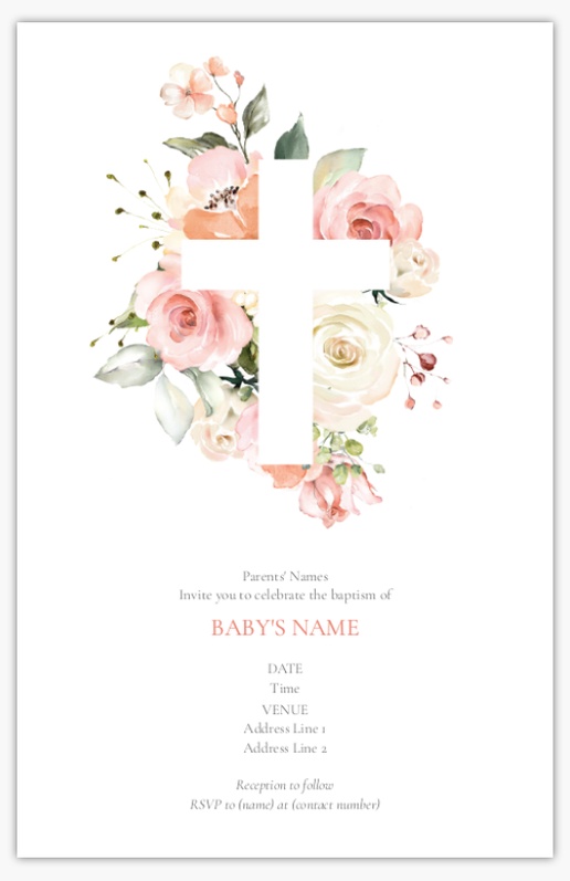 Design Preview for Florals & Greenery Invitations & Announcements Templates, 4.6” x 7.2” Flat