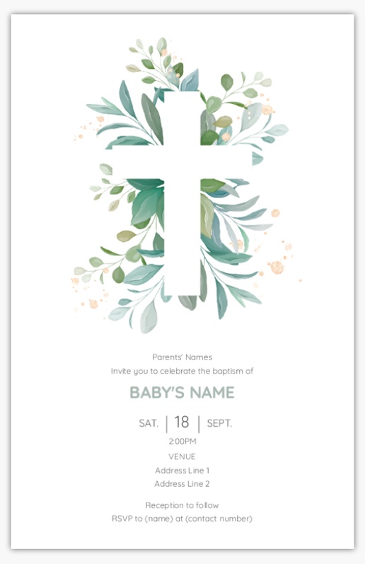 Design Preview for Baptism & Christening Invitations & Announcements Templates, 4.6” x 7.2” Flat
