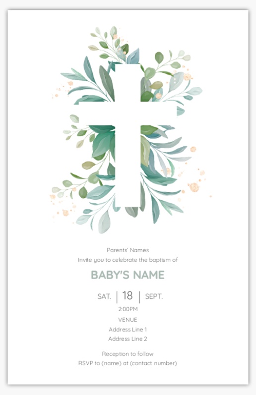 A vertical catholic gray white design for Baptism & Christening