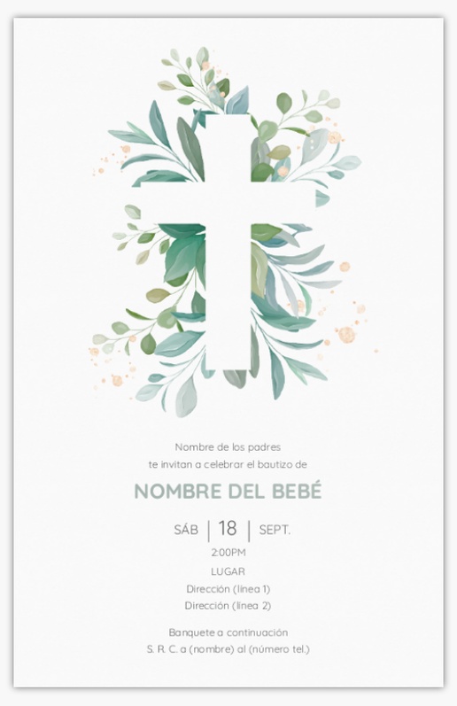 Vista previa del diseño de Invitaciones para bautizo y ceremonias religiosas, 18,2 x 11,7 cm