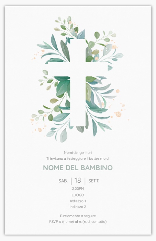 Anteprima design per Inviti per battesimi ed eventi religiosi, 18.2 x 11.7 cm