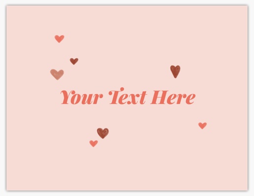 Design Preview for Valentine's Day Personalized Note Cards Templates, Flat 5.5" x 4"