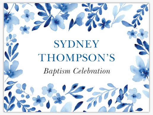 A christening blue botanicals blue white design for Religious