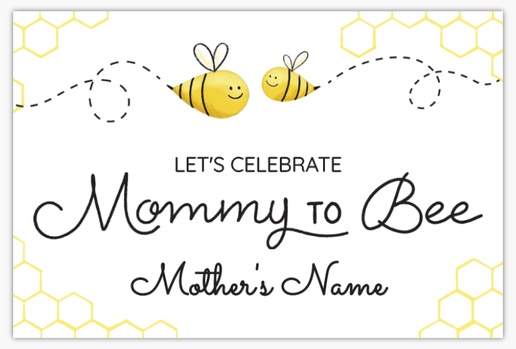 A bee baby shower cute gray yellow design for Baby Shower