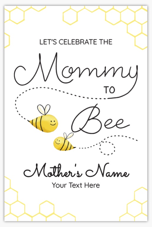 A vertical gender neutral gray yellow design for Baby Shower