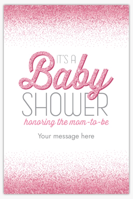 A vertical baby shower white pink design for Baby
