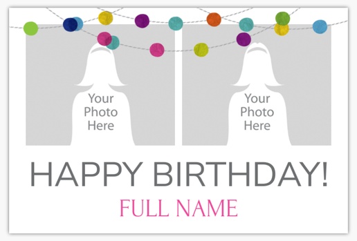 A buntings colorful gray yellow design for Adult Birthday with 2 uploads
