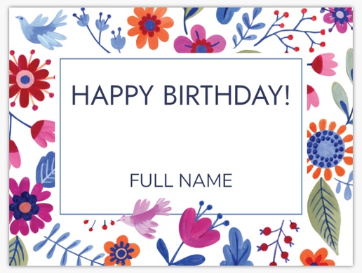 A birthday girly white blue design for General Party