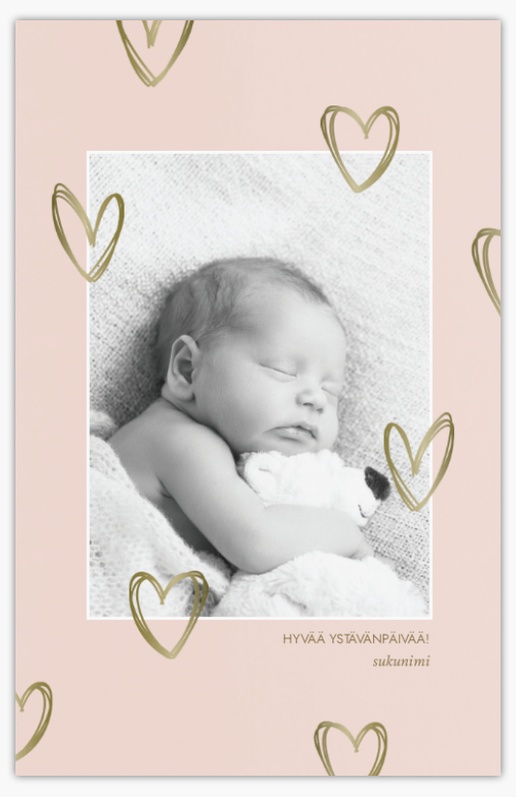 Mallin esikatselu Mallivalikoima: Sydämet Vauvakortti, 18.2 x 11.7 cm