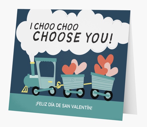 Un lindo tarjetas de San Valentín para niños diseño azul gris para Días festivos