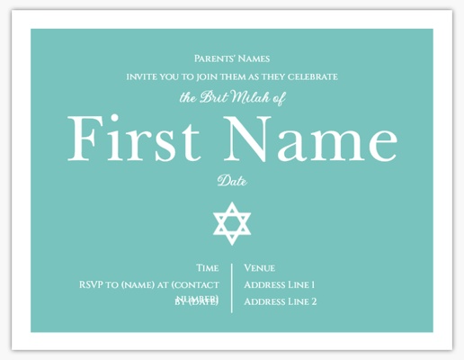 A baby naming bar mitzvah blue gray design for Traditional & Classic