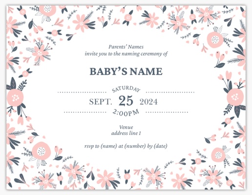 A baby naming ceremony bat mitzvah white gray design for Bris & Naming Ceremony