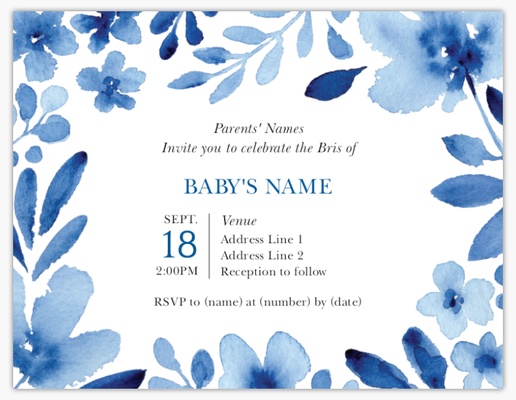 A baby naming bar mitzvah white blue design for Gender Neutral