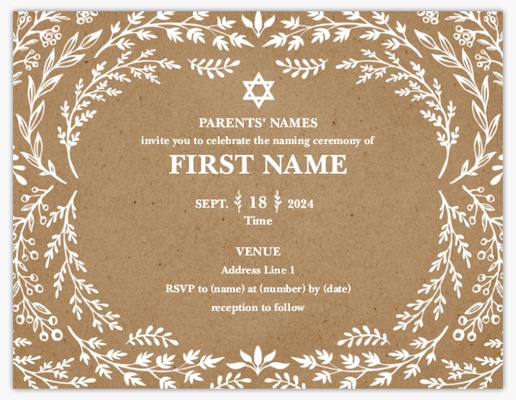 A jewish naming ceremony naming ceremony brown design for Gender Neutral