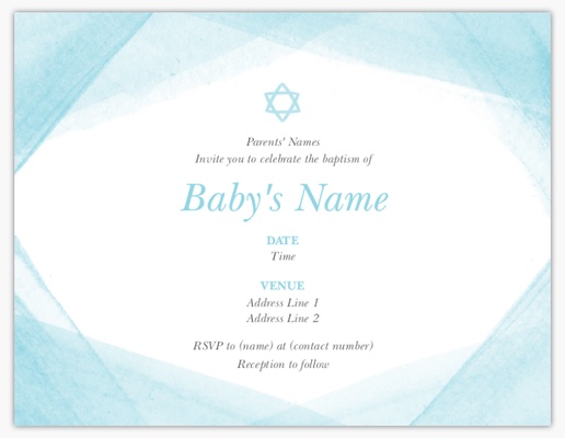 Design Preview for Bris & Naming Ceremony Invitations & Announcements Templates, 5.5" x 4" Flat