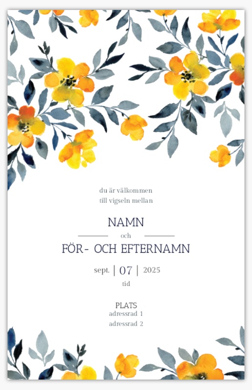 Förhandsgranskning av design för Designgalleri: Sommar Bröllopsinbjudningar, Enkelt 18.2 x 11.7 cm