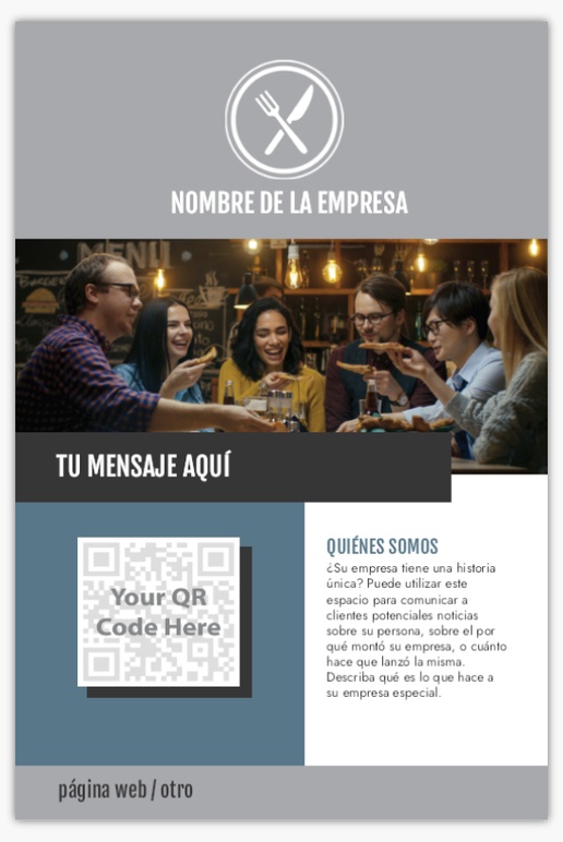 Un restaurante código del qr diseño negro gris para Código QR