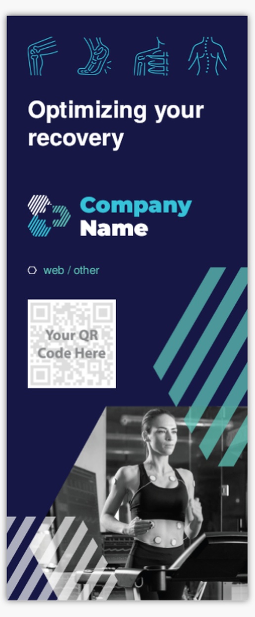 A qr code logo blue gray design