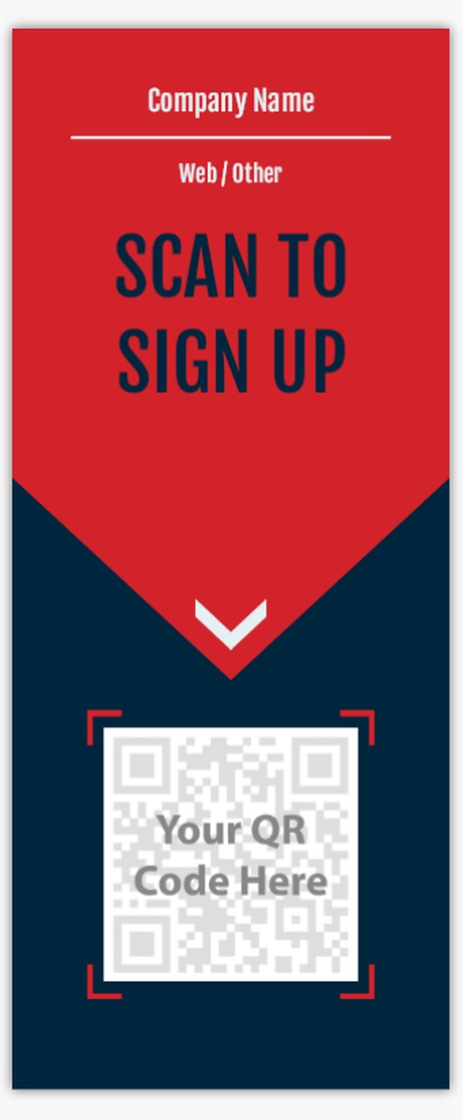 A sign up photo blue red design for QR Code