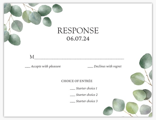 Design Preview for Floral Wedding RSVP Cards Templates, 5.5" x 4" Flat