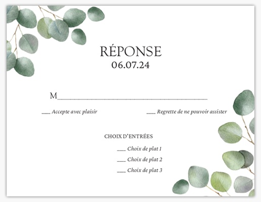 Aperçu du graphisme pour Galerie de modèles : Cartes de réponse de mariage, Été, 5.5" x 4" Flat