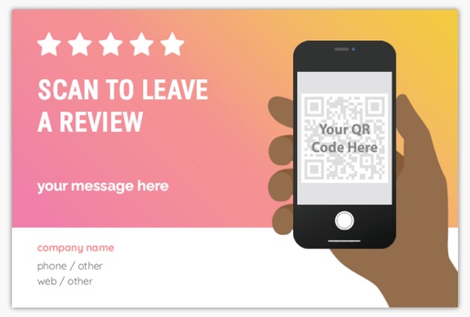 A qr code review pink white design for Purpose