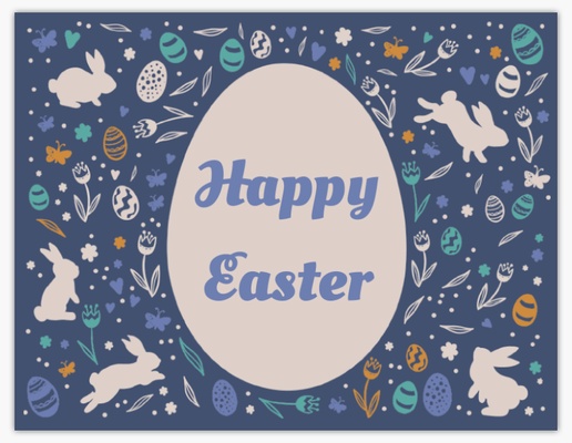 A happy easter elegant blue gray design for Holiday