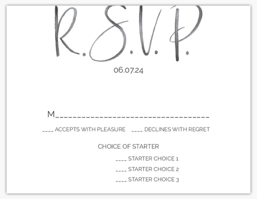 Design Preview for Design Gallery: Typographical Wedding RSVP Cards, 5.5" x 4" Flat