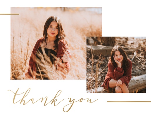 A photo thank you elegant cream design for Modern & Simple with 2 uploads