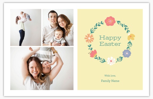 A pastel floral cream gray design for Easter with 3 uploads