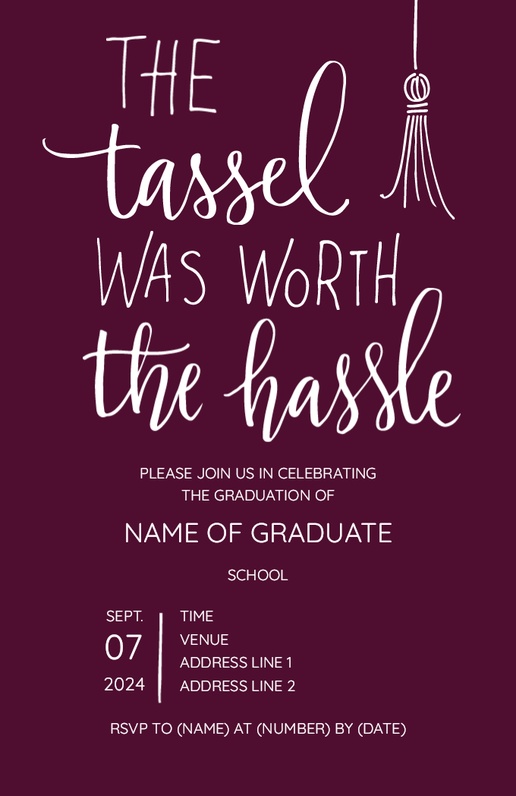 A purple graduation tassel black gray design for Graduation
