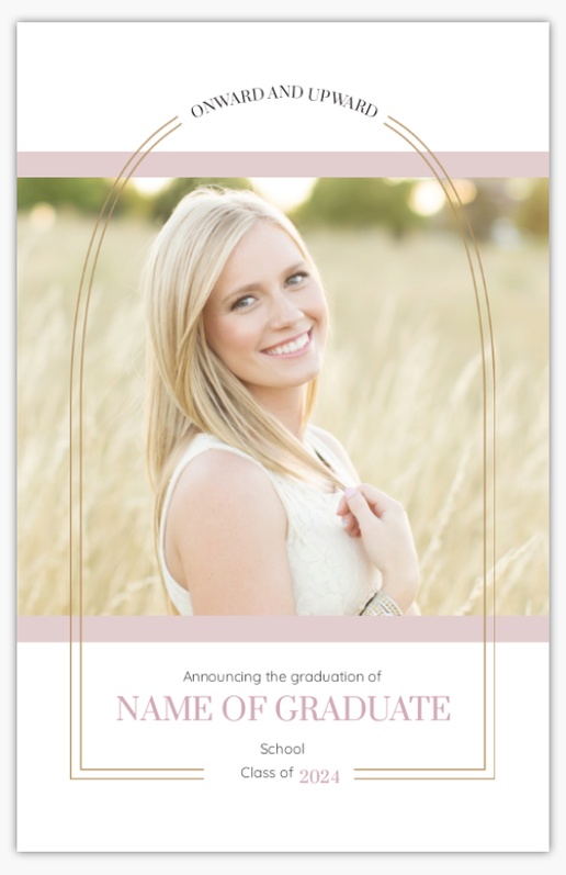 A minimal arch 1 picture gray brown design for Graduation Announcements with 1 uploads